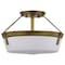 Nuvo Rowen 3-Light Semi Flush Natural Brass Etched White Glass 60/7753 - alternate 4